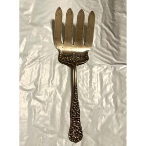 Dominick & Haff Sterling Silver Large Asparagus Serving Fork Rococo Pattern